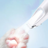Dog Paw Trimmer with LED Light Rechargeable Pet Hair Clippers for Small Dogs Cats White