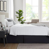 Pleated Bed Skirt Easy Fit Bed Drop Wrap Black