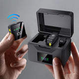 Mini Wireless Lavalier Microphone for iPhone Android with Noise Reduction Black