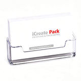 4Pcs Acrylic Business Card Holder for Desk Clear Plastic Business Cards Display Holders Stand