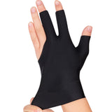 1 Pair Three Fingers Billiard Gloves For  Snooker Cue Black