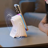 Bluetooth Speaker Phone Stand with Rotating Holder and Induction Playback White