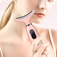 Facial Massager for Face and Neck with LED and Vibration Pink