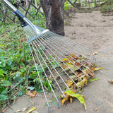 Adjustable Metal Leaf Rake Long Handle for Lawn Garden Yard Soil Loosening