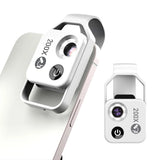 200X Zoom Phone Microscope Lens with LED Light Portable Digital Microscope for Smartphones White