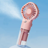 Handheld Misting Fan – Portable Rechargeable Spray Cooling Fan for Home & Office Pink