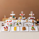 10 PCS Cake Stand Set with 6 Tiered Cupcake Stands 4 Square Trays for Party Wedding Dessert