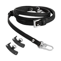 PU Leather Shoulder Strap for Crossbody Bags Genuine Leather Hang Buckle for Longchamp Mini Bag Black