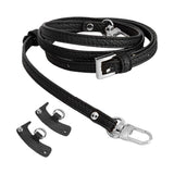 PU Leather Shoulder Strap for Crossbody Bags Genuine Leather Hang Buckle for Longchamp Mini Bag Black