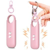 130dB Personal Alarm with Strobe Light Rechargeable Security Alarm Keychain for Women Kids Elderly Pink