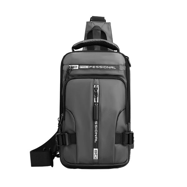 Men's Anti-theft Sling Bag Cross-body Bag Chest Bag Messenger Backpack Grey