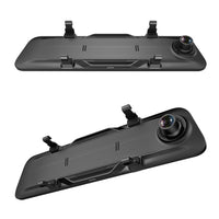 12" 4K Streaming Rearview Mirror Dash Cam with Dual Lens & Night Vision
