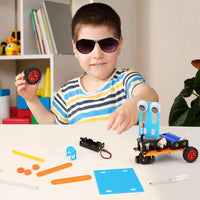 7Pcs Set STEM Toys for Kids Robot Building Science Experiments Toy Electric Motor Engineering Kit