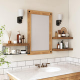 3 Tier Bathroom Shelves Over Toilet Wall Mounted Floating Shelves Toilet Paper Storage Brown
