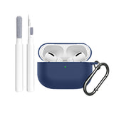 For AirPods Pro Silicone Protective Case Cover with Cleaner Kit and Keychain Blue