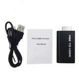 PS2 To HDMI Converter Adapter With USB Power Cable Supports All PS2 Display Modes