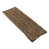 Stripe Style Chenille Bath Mat Non Slip Bath Runner Floor Mat Brown