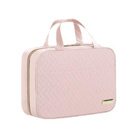 Travel Toiletry Bag with Wet Dry Separation Pocket Multi-Compartment Hanging Makeup Organizer Pink