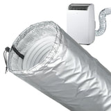 Insulated Protective Cover for Portable AC Exhaust Hose Water Resistant Silver