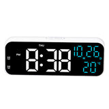3-in-1 Digital Clocks for Living Room with Temperature for Bedroom White
