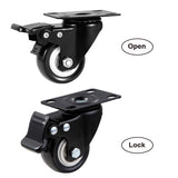 4PCS 2 Inch Caster Wheels Heavy Duty Casters with Brake for Cart Workbench and Shelf