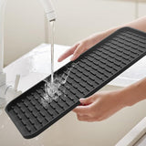 Large Silicone Coffee Machine Mat with Detachable Drying Pad Countertop Protector for Espresso Machine