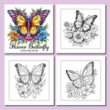 Set of 2 Coloring Books Floral Butterfly 24 Designs Each