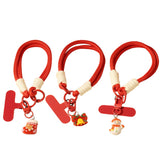 3PCS Red Christmas Wrist Straps Phone Case Lanyards and Keychains Style2