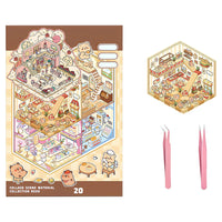 DIY 3D Miniature Sticker Kit with 20 Cartoon Stickers for Kids and Adults