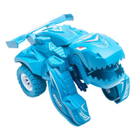 Crash Transforming Dinosaur Car Toy Deformation Toy Car Kid Gift Sky Blue