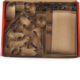 18PCS Stainless Steel Christmas Cookie Cutter Set with 3D Gingerbread House Shapes