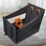 Large Dog Auto Seat with Hard Base and Back Seat Extender for Pets Black