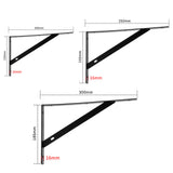 2Pcs Mild Steel Shelf Bracket Reinforced Heavy Duty 90 Degree Black
