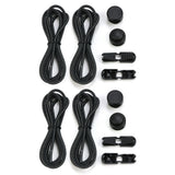 2 Pairs Elastic Shoe Laces No Tie Shoe Laces Tieless for Adults Elderly Black