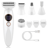 5-in-1 Painless Electric Razor for Women  Rechargeable Hair Shaver for Face Body Legs Armpit Bikini Area