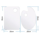 2Pcs Acrylic Paint Palette with Thumb Hole Clear Paint Pallet for Watercolor Acrylic Oil Paint