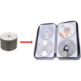 96-Disc CD Case Portable CD DVD Storage Holder with Zipper Disc Carrying Organizer Black