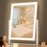 3-Color Dimmable 360-Degree Rotation Tabletop LED Vanity Makeup Mirror with Lights for Women and Mom