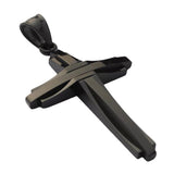 Crucifix Pendant Necklace Titanium Steel Unisex Chain - Black
