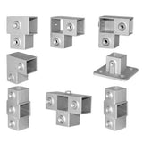 8 Piece Square Tube Connector 25x25mm Aluminum Alloy