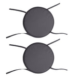 2 PCS 38CM Round Sponge Chair Cushions with Ties for Stools Grey
