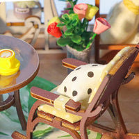3D DIY Book Nook Puzzle Kit Garden House Miniature Dollhouse Shelf Insert