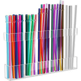 Door Mounted Acrylic Straw Holder Set for Cabinet Door Tumbler Straw Storage Organizer