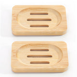 2PCS  Natural Bamboo Wood Soap Dish Storage Soap Holder Bath Shower Plate Bathroom