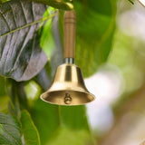 15cm Brass Hand Bell with Handle Clear Resonant Bell for Wedding Christmas Dinner Home Décor