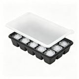 3PCS Large Ice Cube Trays Silicone Ice Cube Trays Huge Square Ice Cubed Tray for Whisky and Cocktail Black