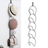 Adjustable 5-Hook Hanging Wig Hat Racks Over The Door Baseball Caps Holder Organizer