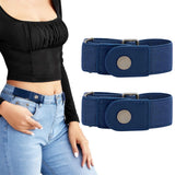 Adjustable Loop No Buckle Elastic Belt for Women Men Side Belts Style 1