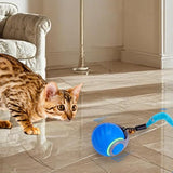 3-Tail Automatic Rolling Cat Toy Ball – Interactive Indoor Toy for Cats Blue