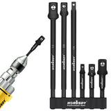 6Pc Set Drill Socket Adaptors Heavy Duty Impact Driver Long Short 1/2" 1/4" 3/8"